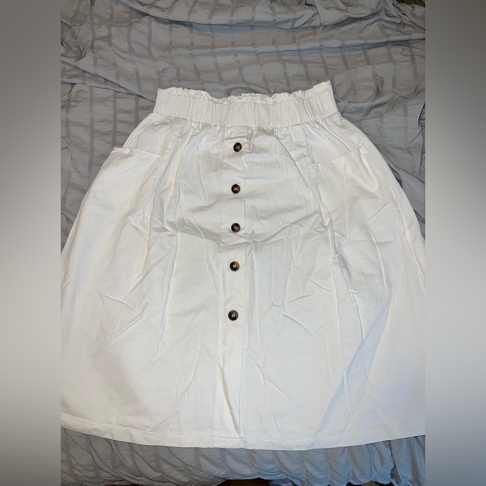 Like New, White Midi / Maxi White Button Down Skirt